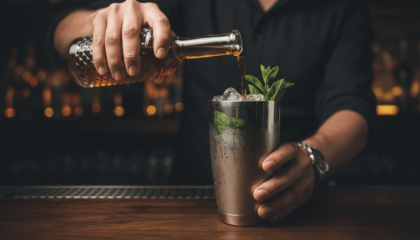 Bartender preparing signature cocktails